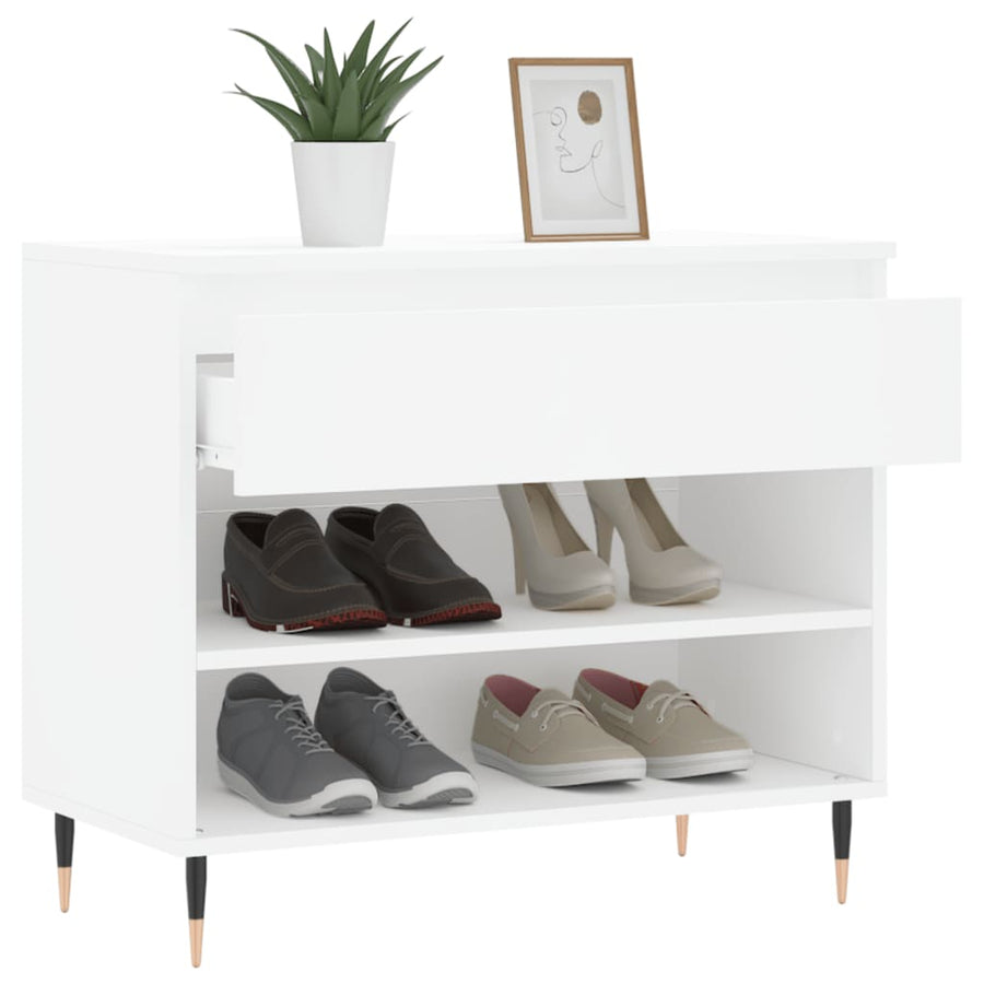 Schoenenkast 70X36X60 Cm Bewerkt Hout Wit