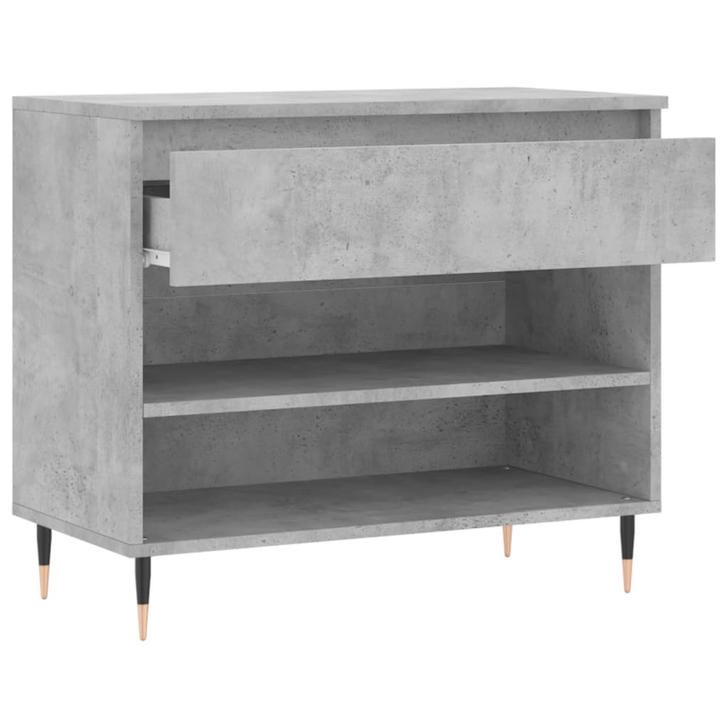 Schoenenkast 70X36X60 Cm Bewerkt Hout Betongrijs
