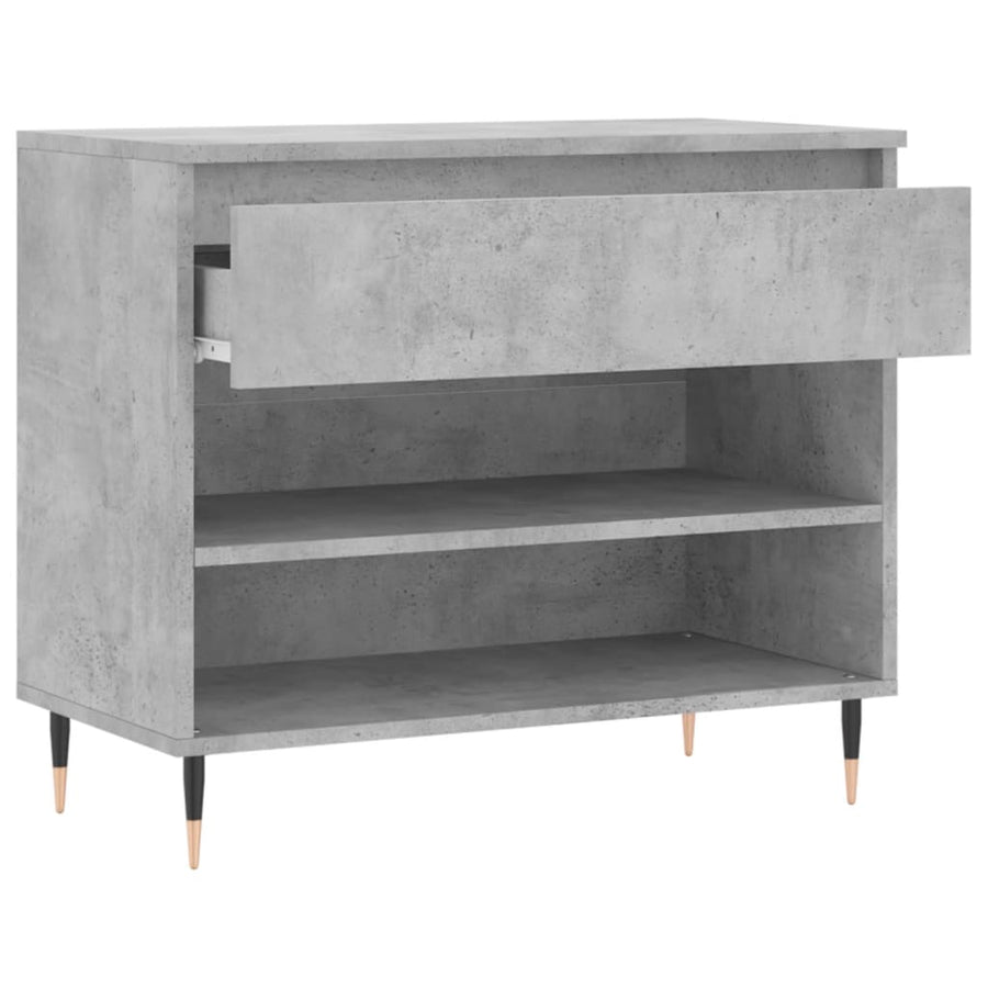 Schoenenkast 70X36X60 Cm Bewerkt Hout Betongrijs