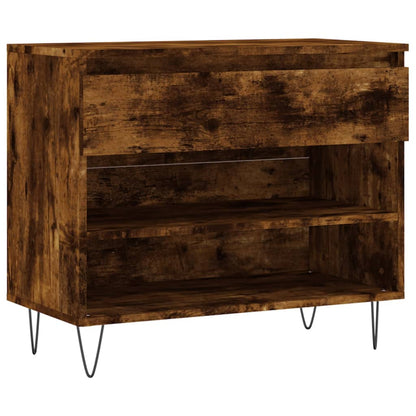 Schoenenkast 70X36X60 Cm Bewerkt Hout Kleurig Gerookt eiken