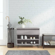 Schoenenkast 70x36x60 cm bewerkt hout grijs