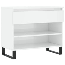 Schoenenkast 70X36X60 Cm Bewerkt Hout Hoogglans Wit