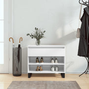 Shoe cabinet 70x36x60 cm engineered wood high gloss white