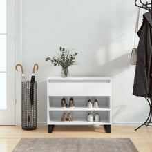 Schoenenkast 70X36X60 Cm Bewerkt Hout Hoogglans Wit