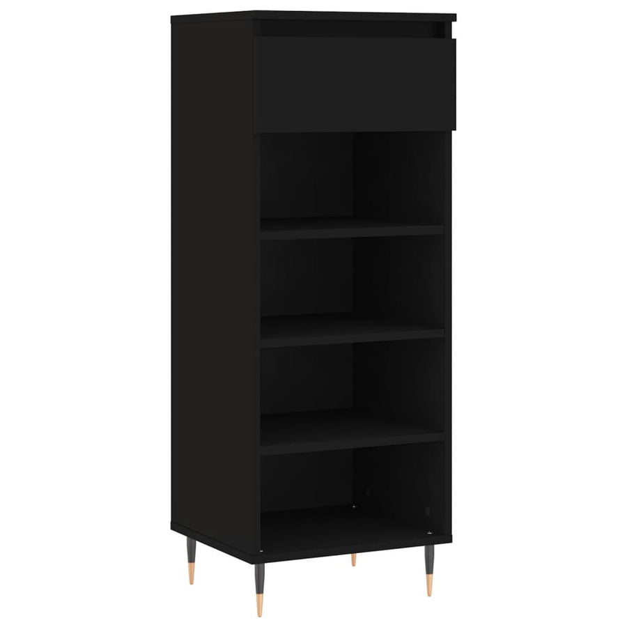 Schoenenkast 40X36X05 Cm Bewerkt Hout Zwart