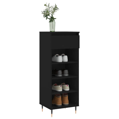 Schoenenkast 40X36X05 Cm Bewerkt Hout Zwart