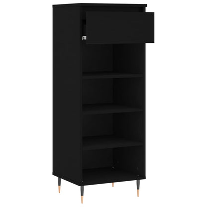 Schoenenkast 40X36X05 Cm Bewerkt Hout Zwart