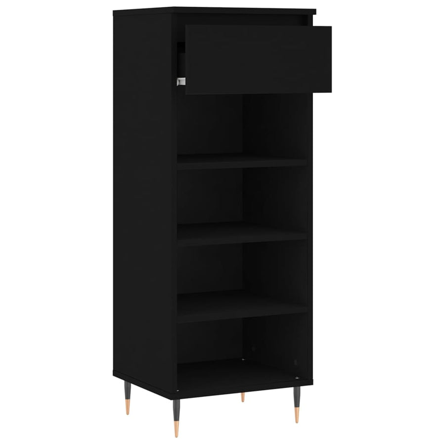 Schoenenkast 40X36X05 Cm Bewerkt Hout Zwart