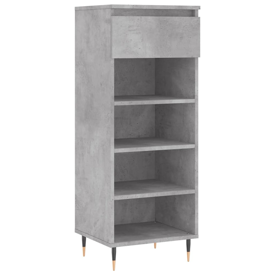 Schoenenkast 40X36X105 Cm Bewerkt Hout Betongrijs
