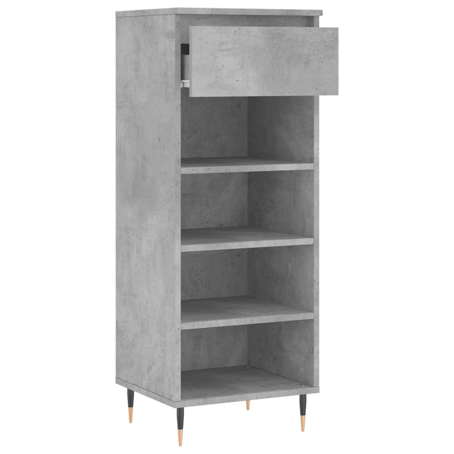 Schoenenkast 40X36X105 Cm Bewerkt Hout Betongrijs