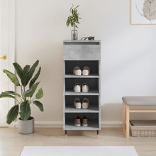 Schoenenkast 40X36X105 Cm Bewerkt Hout Betongrijs