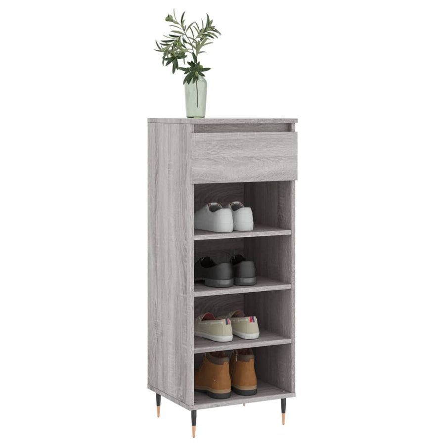 Schoenenkast 40X36X05 Cm Bewerkt Hout Grijs sonoma
