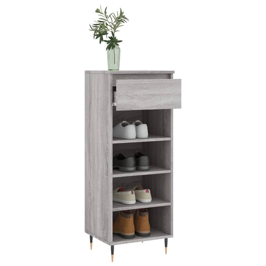 Schoenenkast 40X36X05 Cm Bewerkt Hout Grijs sonoma