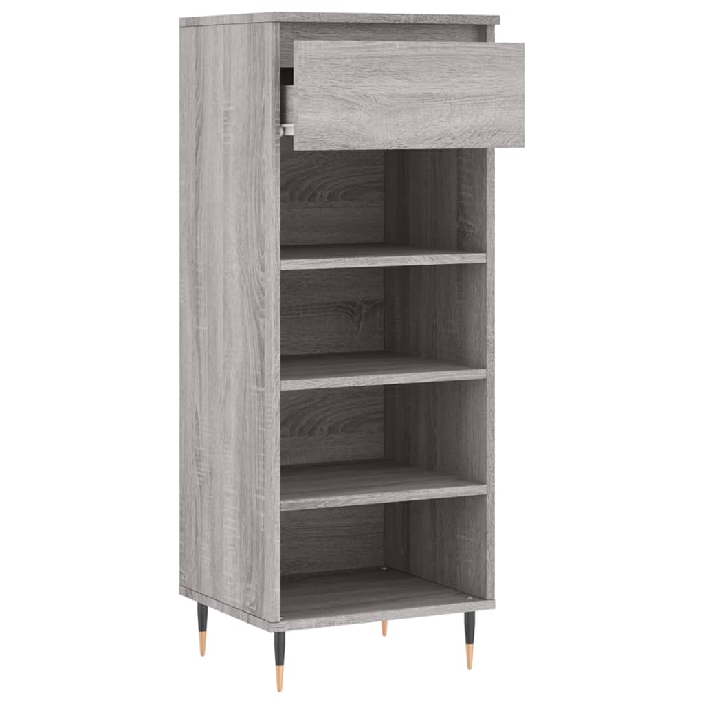 Schoenenkast 40X36X05 Cm Bewerkt Hout Grijs sonoma