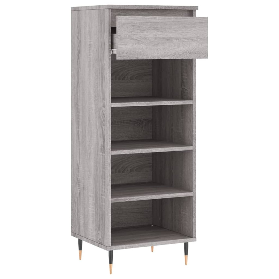 Schoenenkast 40X36X05 Cm Bewerkt Hout Grijs sonoma