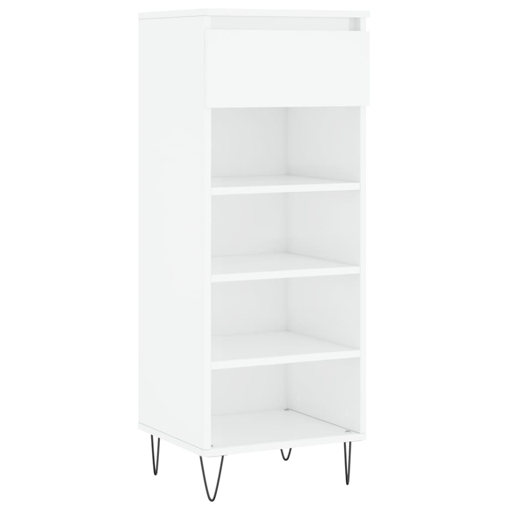 Schoenenkast 40X36X05 Cm Bewerkt Hout Hoogglans wit