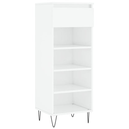 Schoenenkast 40X36X05 Cm Bewerkt Hout Hoogglans wit
