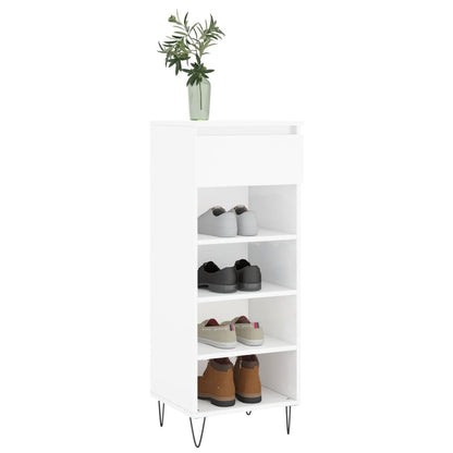 Schoenenkast 40X36X05 Cm Bewerkt Hout Hoogglans wit