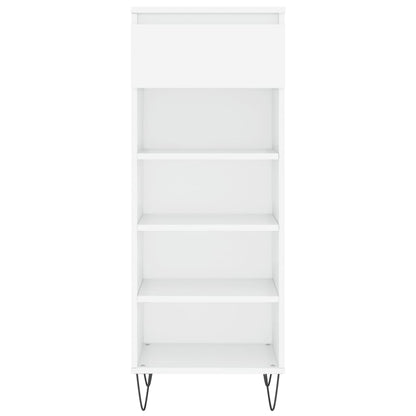 Schoenenkast 40X36X05 Cm Bewerkt Hout Hoogglans wit