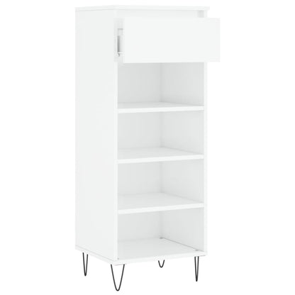 Schoenenkast 40X36X05 Cm Bewerkt Hout Hoogglans wit