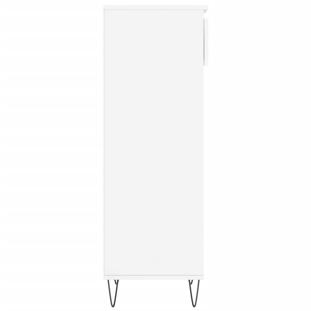 Schoenenkast 40X36X05 Cm Bewerkt Hout Hoogglans wit