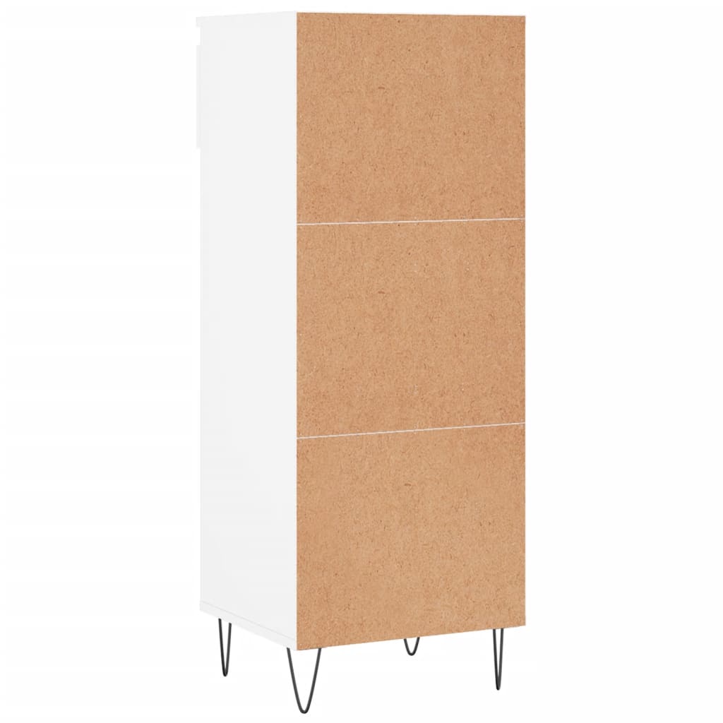 Schoenenkast 40X36X05 Cm Bewerkt Hout Hoogglans wit