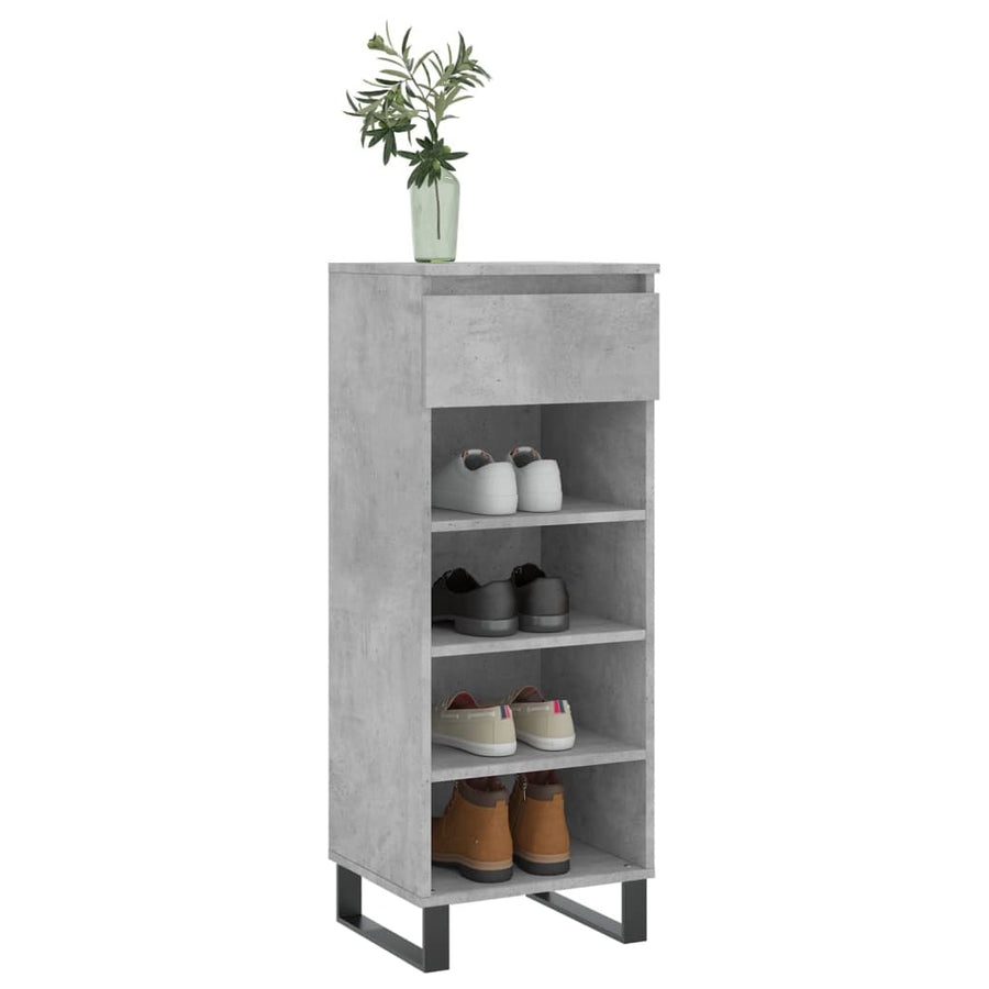 Schoenenkast 40X36X05 Cm Bewerkt Hout Betongrijs