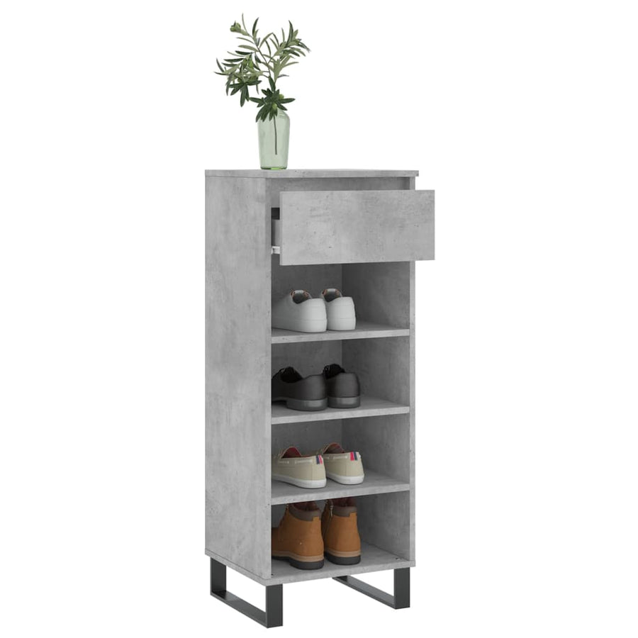 Schoenenkast 40X36X05 Cm Bewerkt Hout Betongrijs
