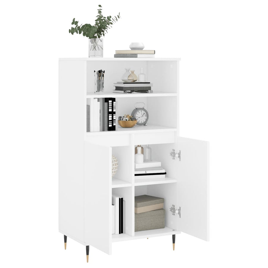 Hoge Kast 60X36X110 Cm Bewerkt Hout Wit