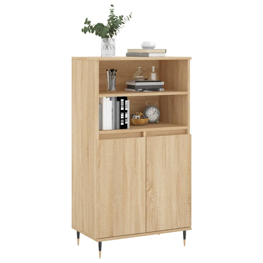 Hoge Kast 60X36X110 Cm Bewerkt Hout Sonoma Eikenkleurig