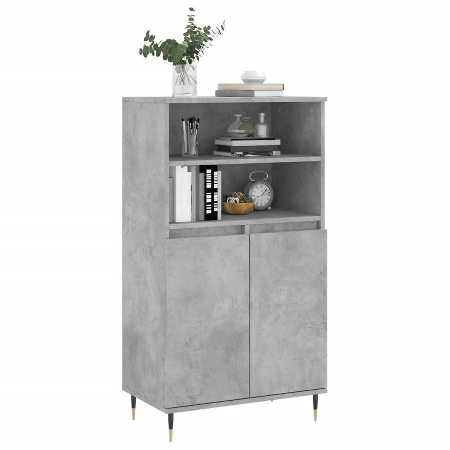 Hoge Kast 60X36X110 Cm Bewerkt Hout Betongrijs