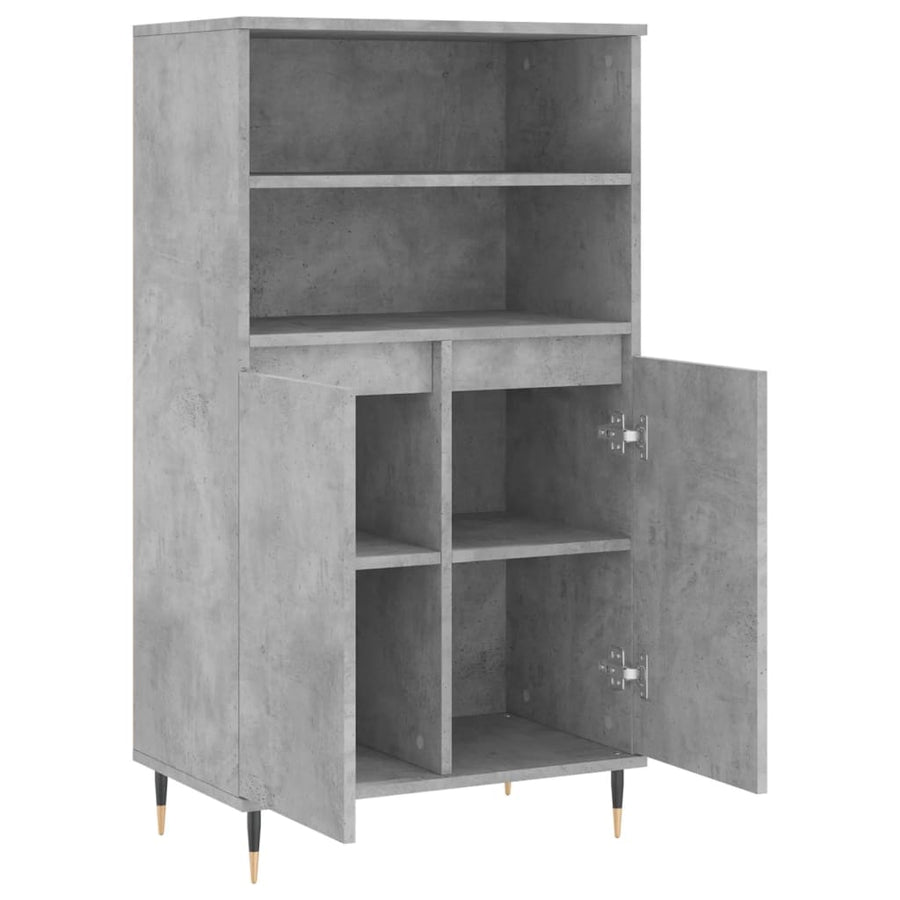 Hoge Kast 60X36X110 Cm Bewerkt Hout Betongrijs