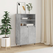 Tall cabinet 60x36x110 cm treated wood concrete grey