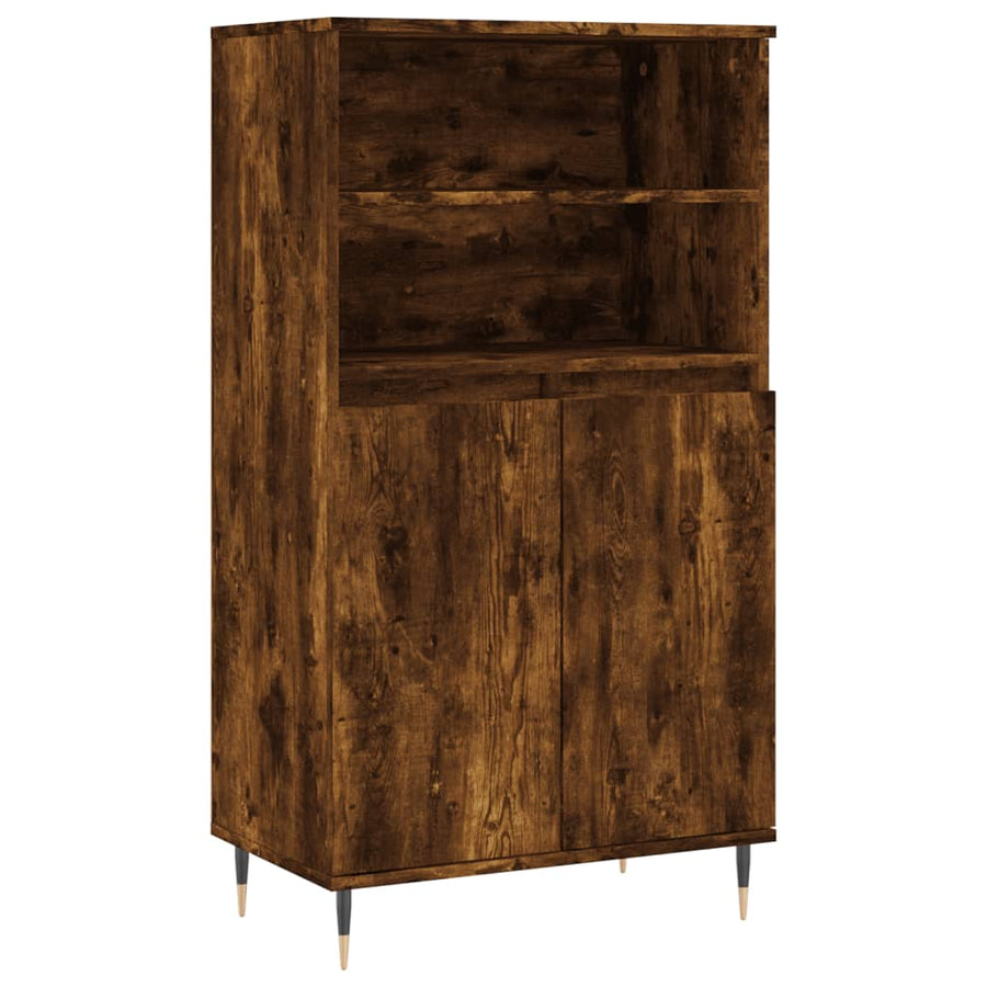 Hoge Kast 60X36X110 Cm Bewerkt Hout Gerookt Eikenkleurig
