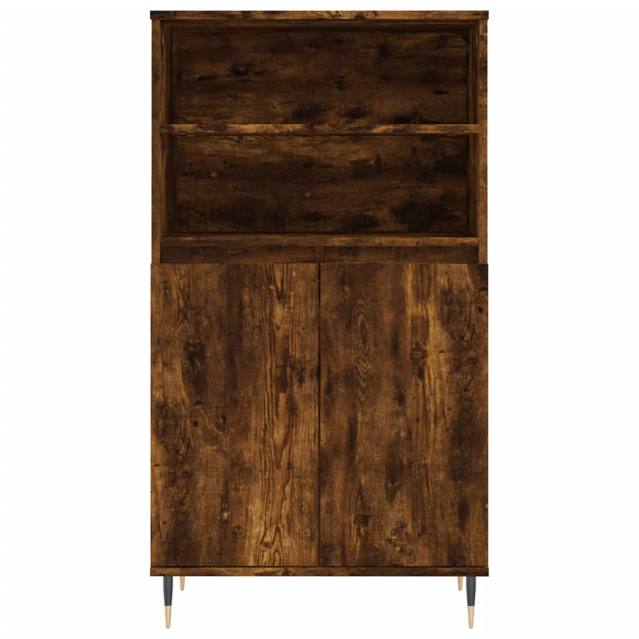 Hoge Kast 60X36X110 Cm Bewerkt Hout Gerookt Eikenkleurig