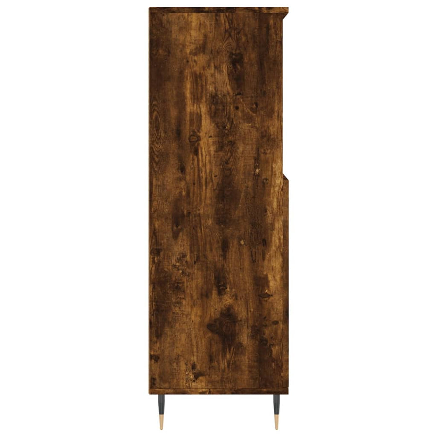 Hoge Kast 60X36X110 Cm Bewerkt Hout Gerookt Eikenkleurig