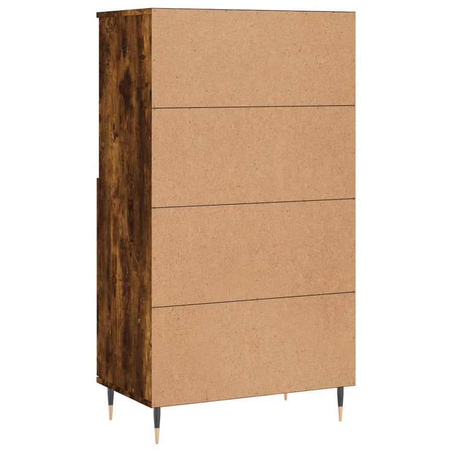 Hoge Kast 60X36X110 Cm Bewerkt Hout Gerookt Eikenkleurig