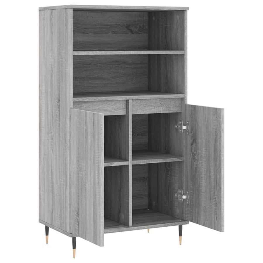 Hoge Kast 60X36X110 Cm Bewerkt Hout Grijs Sonoma Eikenkleurig