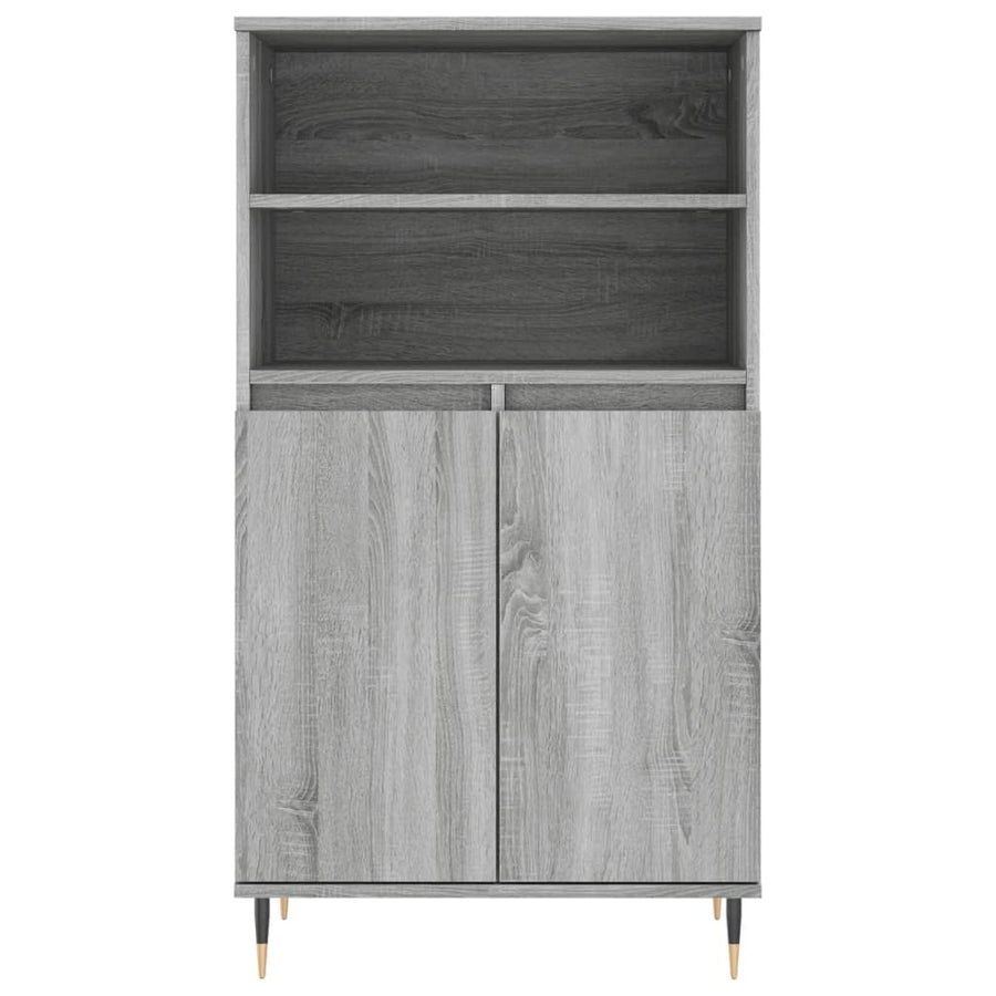 Hoge Kast 60X36X110 Cm Bewerkt Hout Grijs Sonoma Eikenkleurig