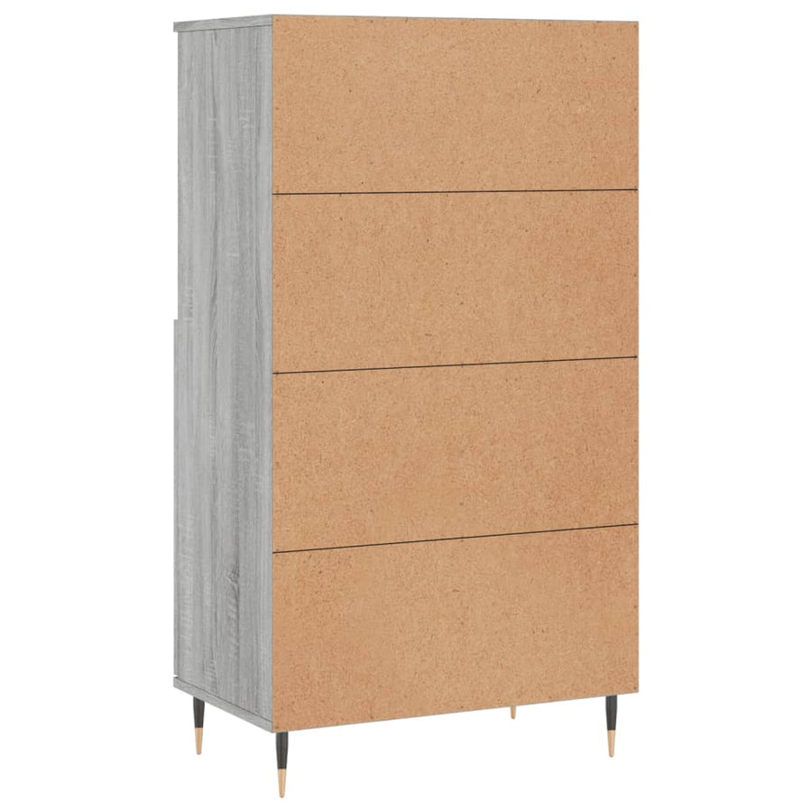 Hoge Kast 60X36X110 Cm Bewerkt Hout Grijs Sonoma Eikenkleurig