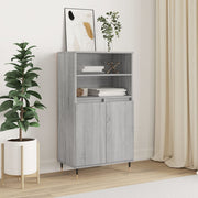 Tall cabinet 60x36x110 cm treated wood grey Sonoma oak effect