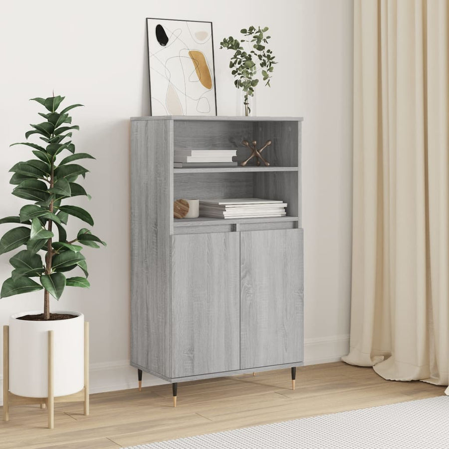 Hoge Kast 60X36X110 Cm Bewerkt Hout Grijs Sonoma Eikenkleurig