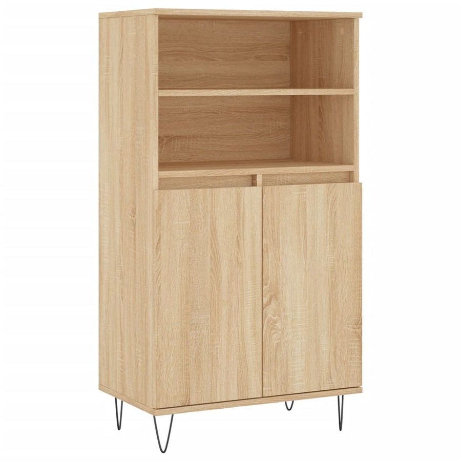 Hoge Kast 60X36X110 Cm Bewerkt Hout Kleurig Sonoma eiken