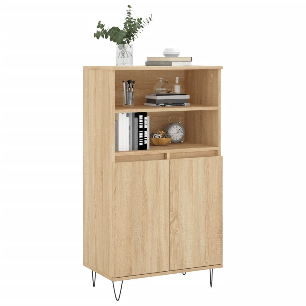 Hoge Kast 60X36X110 Cm Bewerkt Hout Kleurig Sonoma eiken