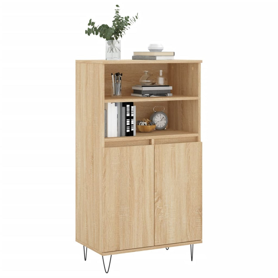 Hoge Kast 60X36X110 Cm Bewerkt Hout Kleurig Sonoma eiken