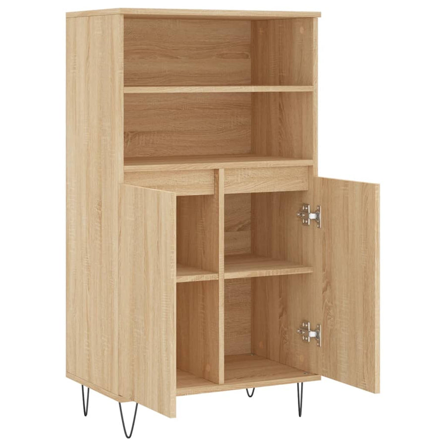 Hoge Kast 60X36X110 Cm Bewerkt Hout Kleurig Sonoma eiken