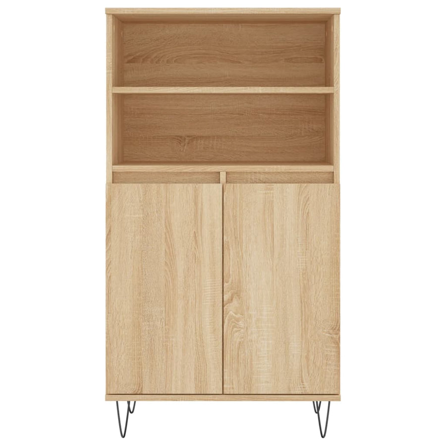 Hoge Kast 60X36X110 Cm Bewerkt Hout Kleurig Sonoma eiken