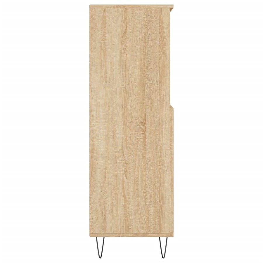 Hoge Kast 60X36X110 Cm Bewerkt Hout Kleurig Sonoma eiken