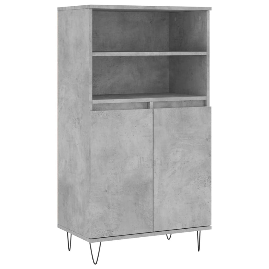 Hoge Kast 60X36X110 Cm Bewerkt Hout Betongrijs