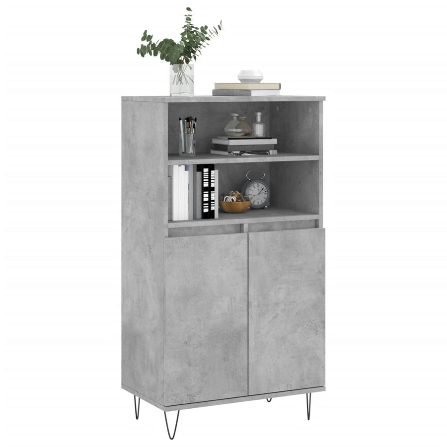 Hoge Kast 60X36X110 Cm Bewerkt Hout Betongrijs